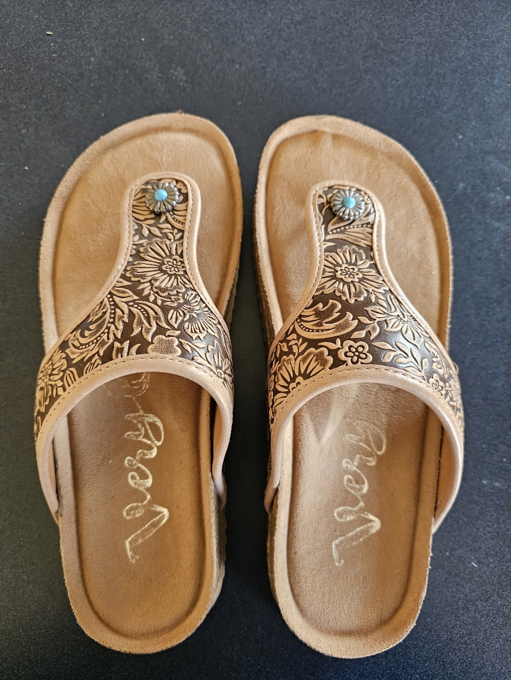 Very G Western Tooled Sandals